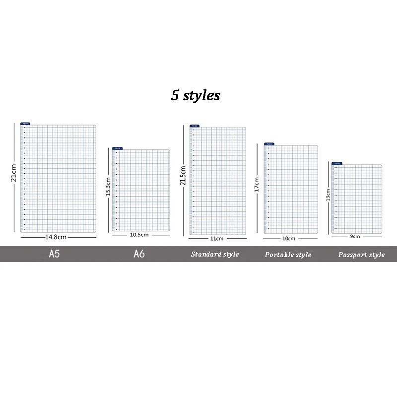 5pcs/lot Double Sided Soft Rulers A5 A6 Simple Grid Measuring Tool