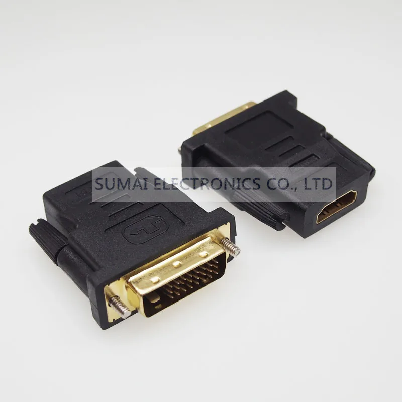 Позолоченный адаптер DVI-HDMI графическая карта разъем dvi подключенный HD TV DVI папа-HDMI