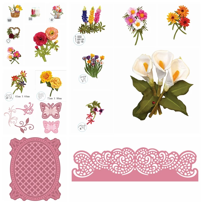 

Multi Floral Jasmine Lily Hibiscus Basket Love Circle Metal Cutting Dies Stencil Paper Card Making Scrapbooking Template 2019