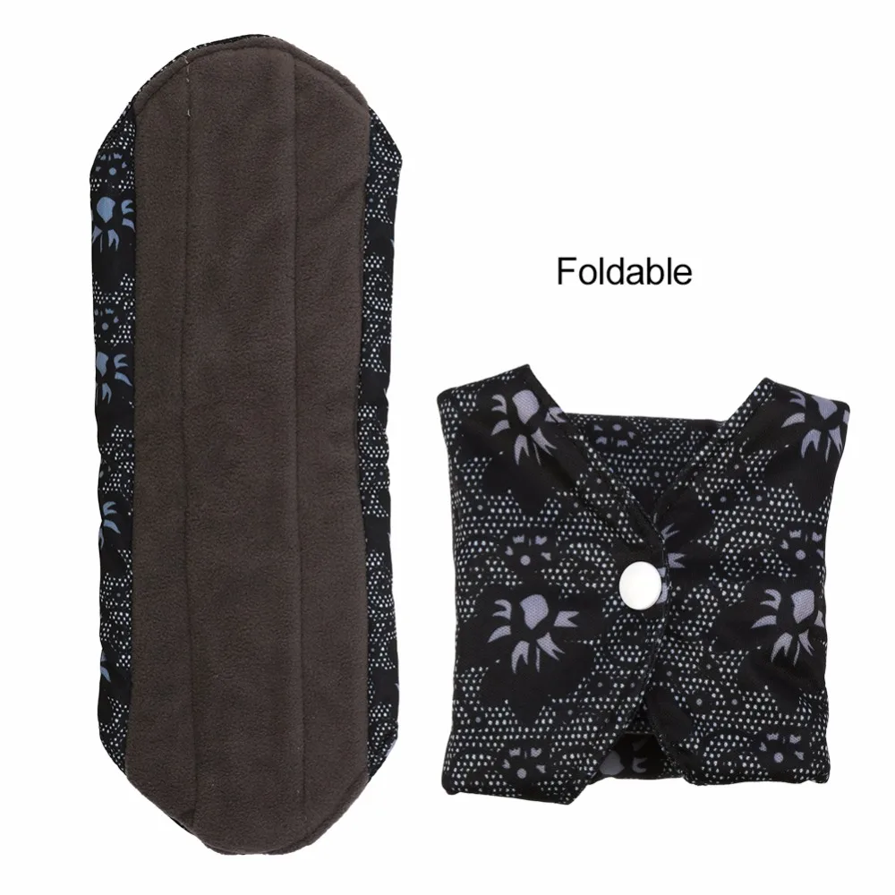 

1Pcs Women 30*23cm Menstrual Pads Reusable Bamboo Charcoal Menstrual Pad Cloth Washable Mama Pantyliner Sanitary Towel For Women