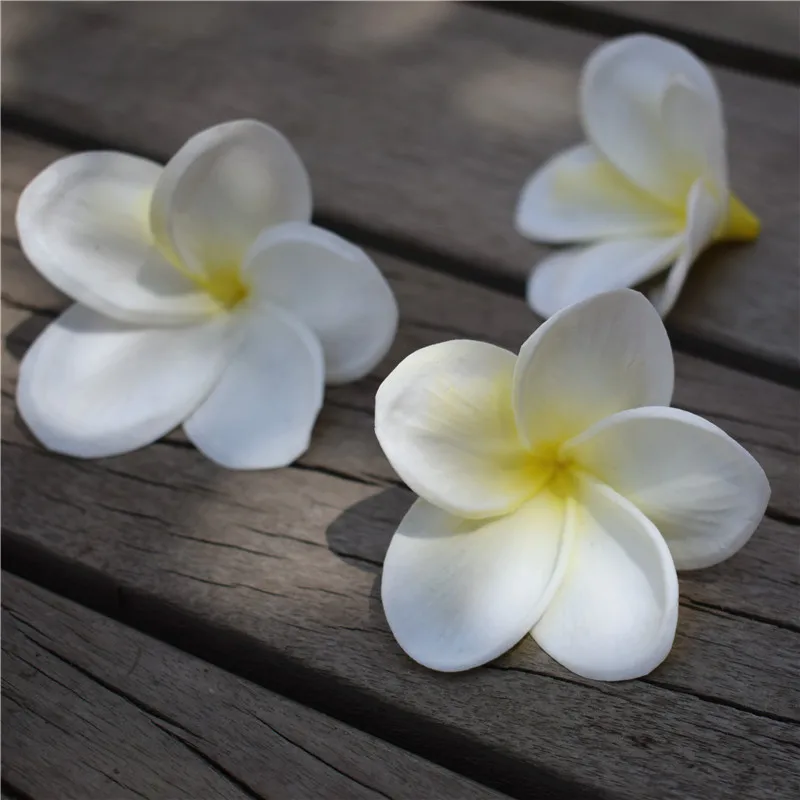 

Natural Real Touch Artificial Not Silk White frangipani Plumerias Artificial flower heads for cake decoration wedding bouquets