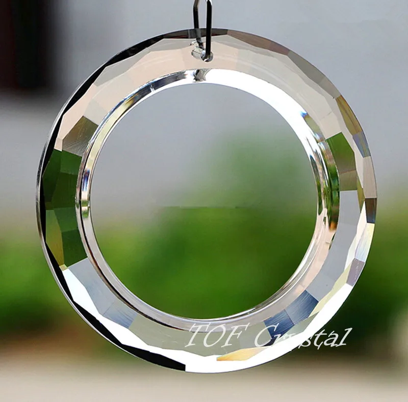 

10PCS 60mm Big O Ring Round Crystal Prisms Sun Catcher Free Shipping