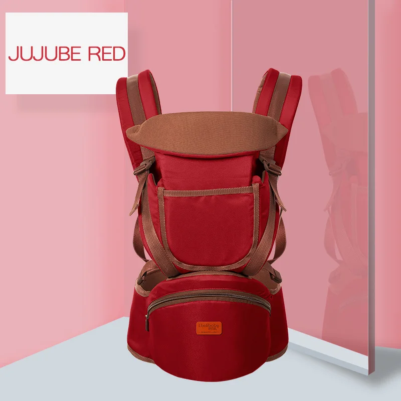 Ibelibaby Детские переноски эргономичный рюкзак-переноска хипсион для новорожденных предотвращает уплотнение ноги хлопковая детская переноска обертывание - Цвет: Red