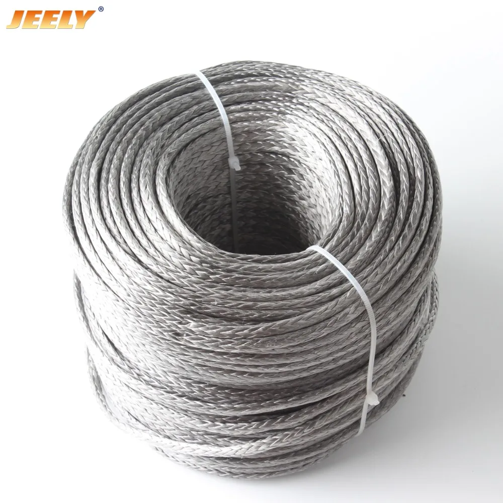 

JEELY Best Quality 3mm 50M 12 Weaves 2000lbs Towing Winch Rope Spectra