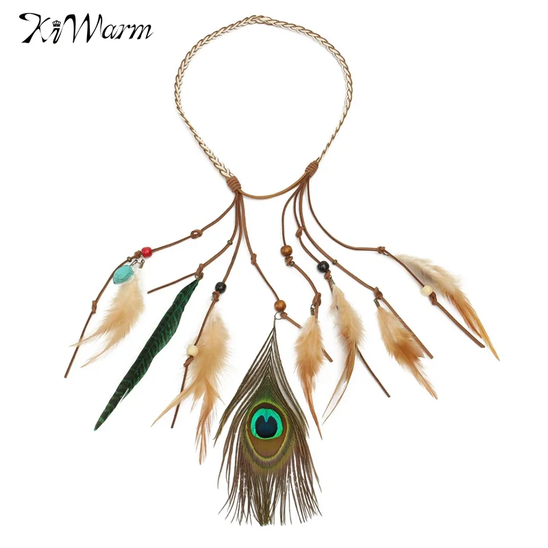 

Boho Womens Tassels Feather Hippie Headband Handmade Hair Accessories
