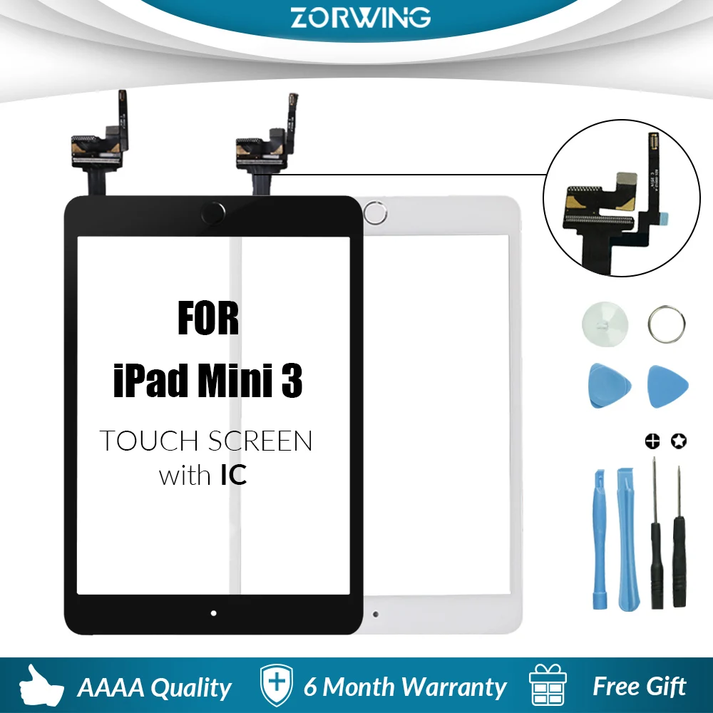 Ipad touch screen panel ipad touch screen glass panel ipad touch screen glass Touchscreen For iPad Mini 3 Mini3 Touch Glass Screen Digitizer Home Button With IC Conector For iPad mini 3 A1599 A1600 A1601