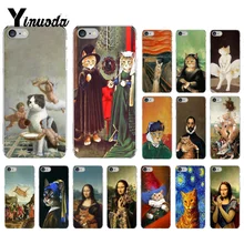 Yinuoda Забавный Мягкий силиконовый чехол для телефона Leonardo da Vinci MonaLisa Pat Cat Art для iPhone 8 7 6 6S Plus X XS MAX 5 5S SE XR 10