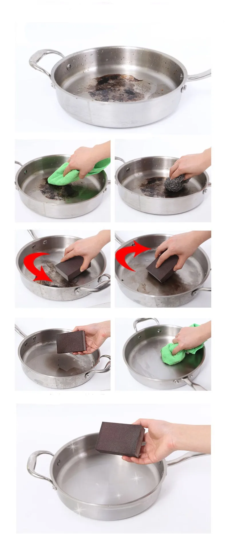 8pcs Medium density cleaning sponge scouring Kitchen Nano Emery Magic Clean Rub remove rust Focal stains Sponge melamine sponge07