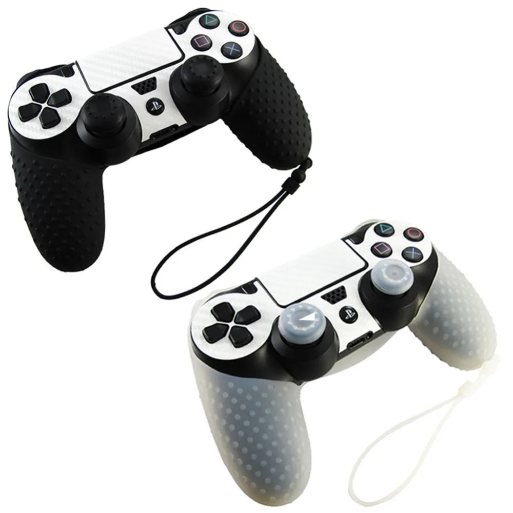 Чехол для Dualshock 4 Case Silicona нескользящий защитный чехол с ремешком на запястье для ps4 контроллер чехол для sony playstation 4