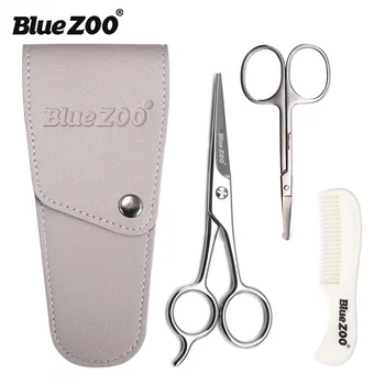 

Beard Mustache Scissors Comb 3 Pcs Kit Nose Hair Trimming for Men Care WH998