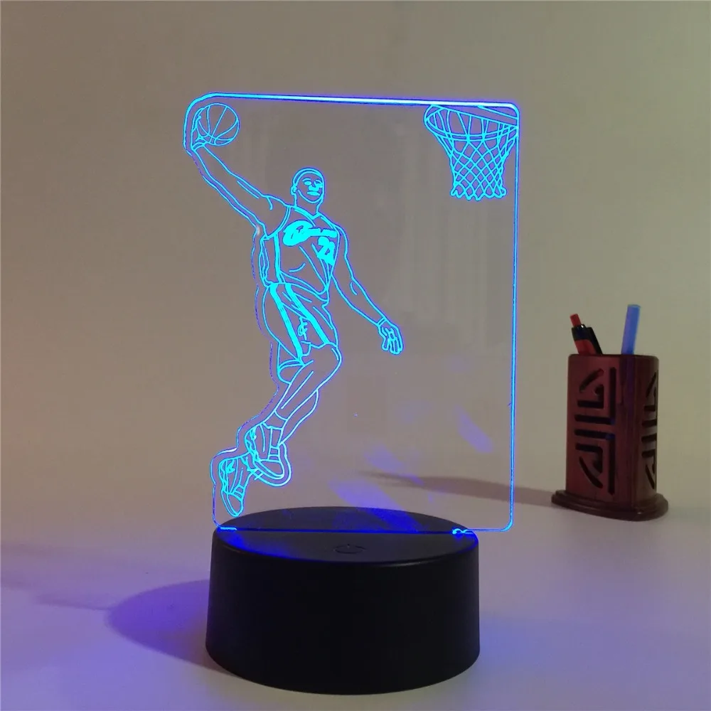 

Amazing Shooting Basketball 3d Night Light Lovely 7 color change 3D Lamp Christmas gift for baby room lights