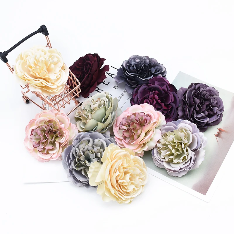 

8CM Fake peony head wedding flower wall party home vases for decoration accessories household products cheap artificial flowers