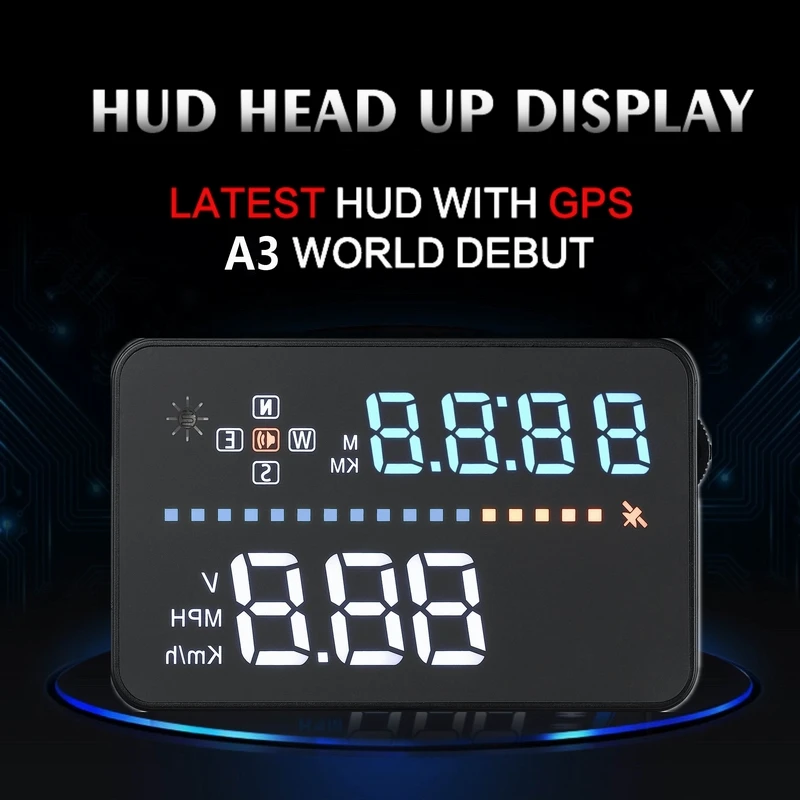 Universal A3 Auto GPS HUD Heads Up Display digital GPS Car Accessories Electronics Digital Speedometer A300 OBD2 HUD Universal A3 Auto GPS HUD Heads Up Display digital GPS Car Accessories Electronics Digital Speedometer A300 OBD2 HUD