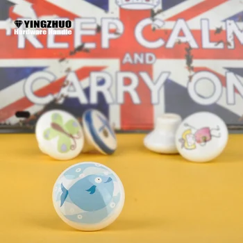 

Promotion Color Ceramic Handle Children Bedroom Decoration Cute Pattern Hot Drawer Cupboard Bookcase Computer Desk Dresser