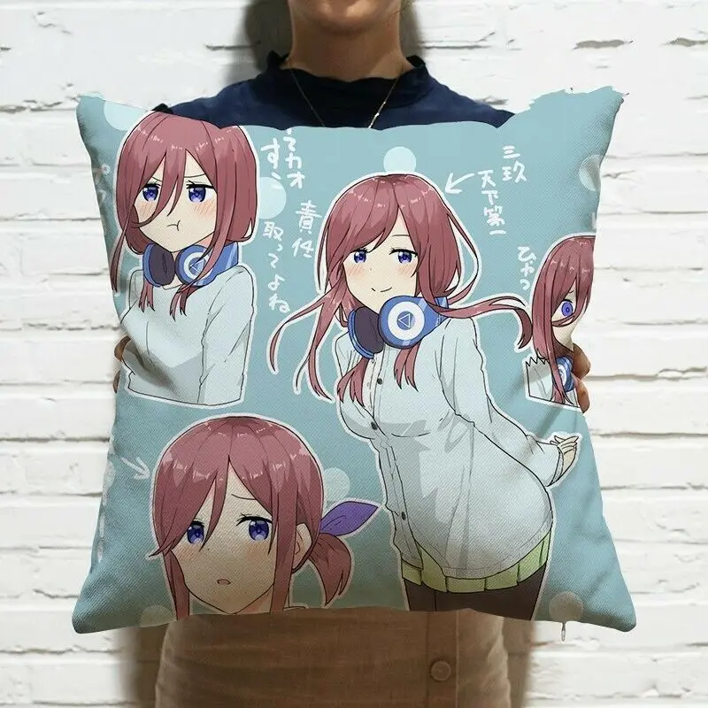 

Anime The Quintessential Quintuplets Gotoubun No Hanayome Nakano Miku Pillowcase Case Cover Pillow Cushion Home/bed/sofa Decor