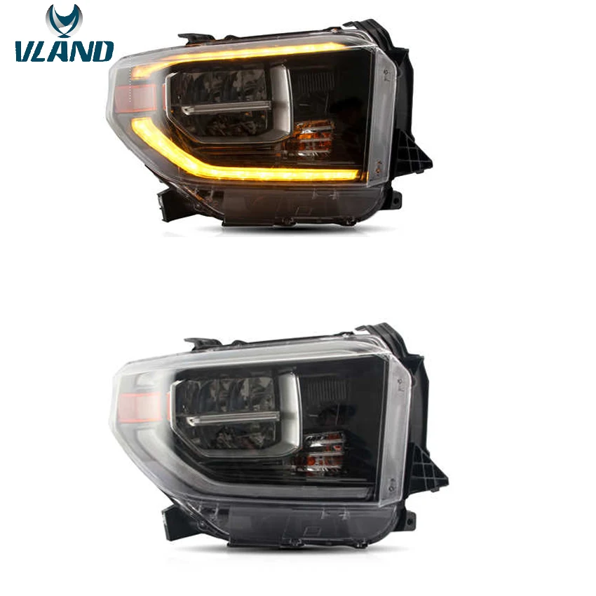 

VLAND Factory Full LED Headlight assembly Fit for Tundra 2014-2018 2019 LED Head Light / Front Lamp With moving signal