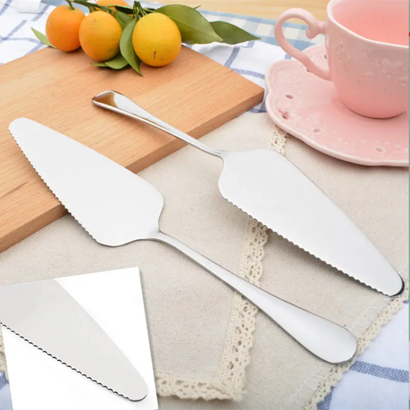 Serrated Cake Spatulas Stainless Steel Pizza Pie Pastry Shovel Cutter