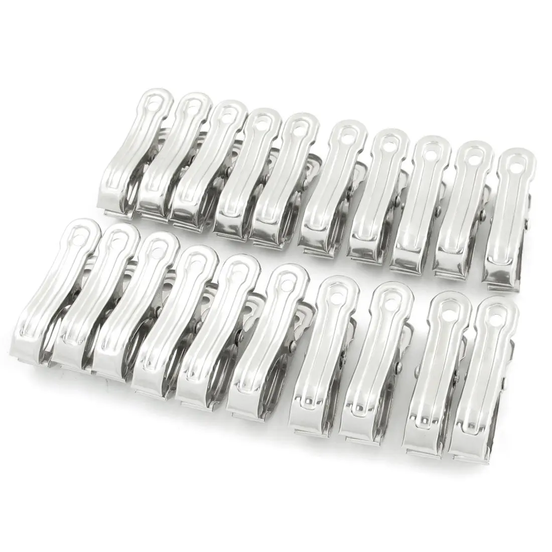FLST Silver Tone Metal Clothespins Hanging Clothes Clips Pegs 20 Pcsin