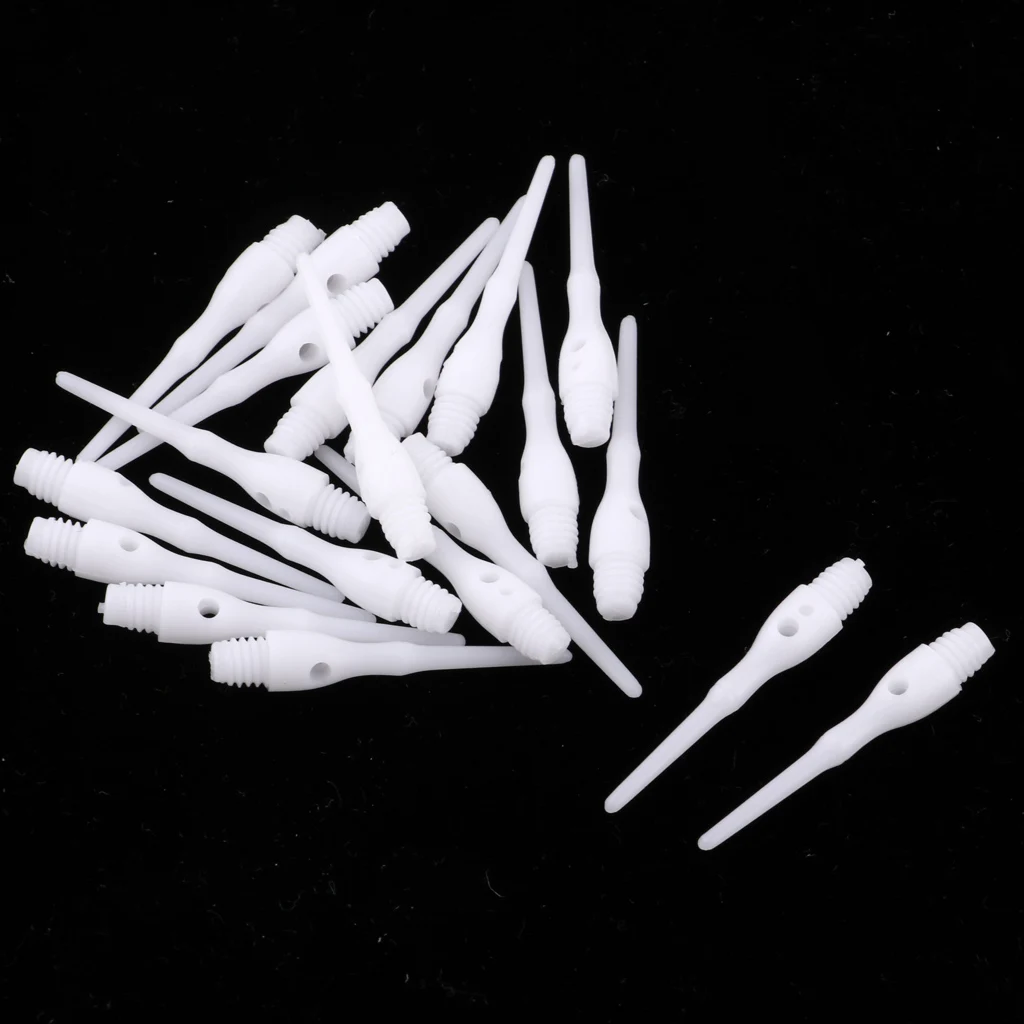 Pack 20 Standard 2BA Thread Nylon Soft Tips Dart Points Needle Head Replacement for Electronic Darts Dartboard Accessories
