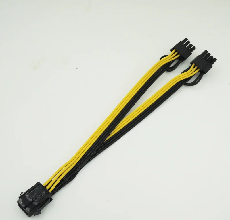 10 шт./лот бесплатная доставка 6 контактный PCI E до 2*8(6 + 2) сплиттер удлинитель 18AWG
