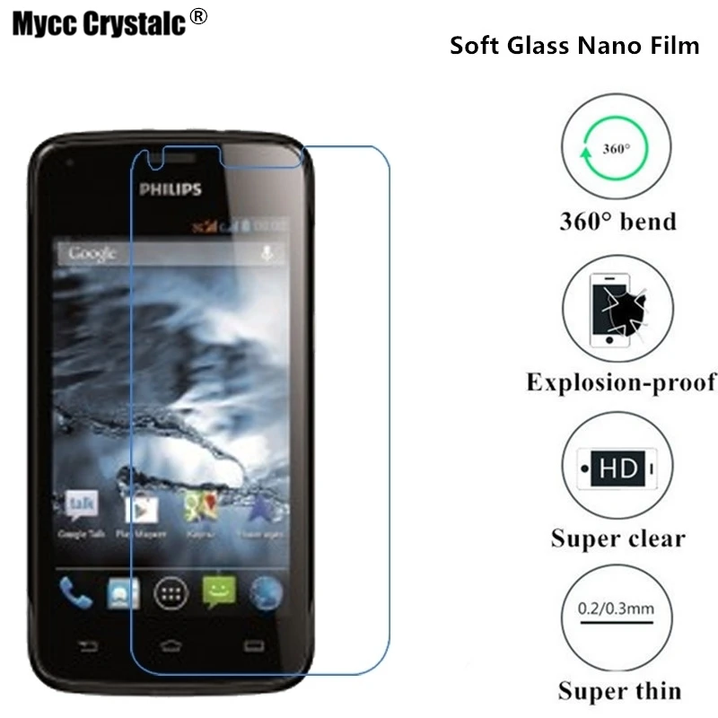 

(Soft Glass) Nano Explosion-proof Super thin clear Screen Protector Film For Philips Xenium W3568 Film