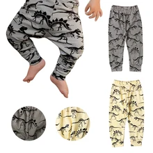 Весенне-осенние детские штаны, повседневные длинные штаны с динозавром, детские штаны, одежда для малышей 12-36 месяцев