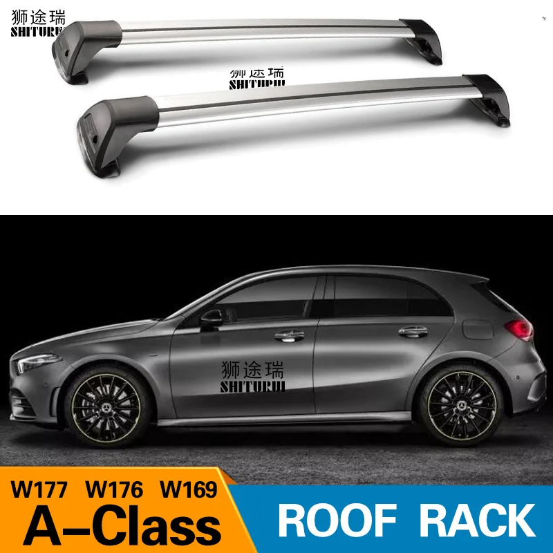 2 pcs For Mercedes Benz A Class W177 W176 W169 roof bar car special aluminum alloy belt lock Led