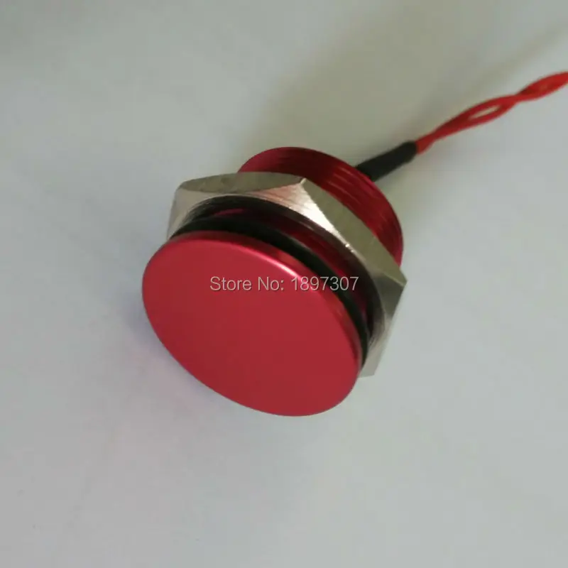 16mm Red Aluminium Anodized Momentary 200mA 24VDC piezo switch | Обустройство дома
