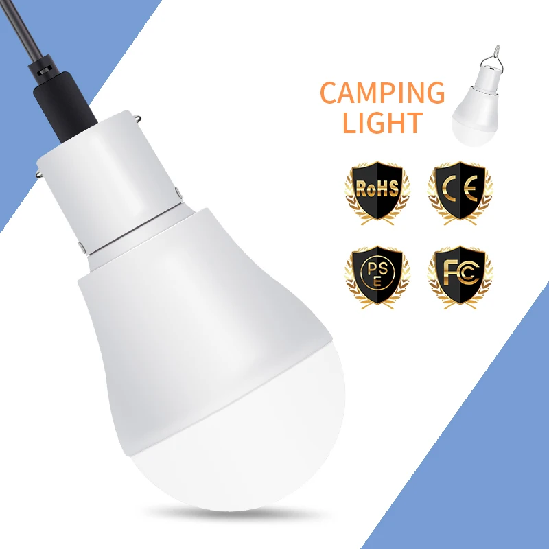 

LED Solar Lamp Outdoor Lighting Emergency USB Rechargeable Solar Light Bulbs 5V~8V 15W Solar Power LED Energy Saving Light Bulb