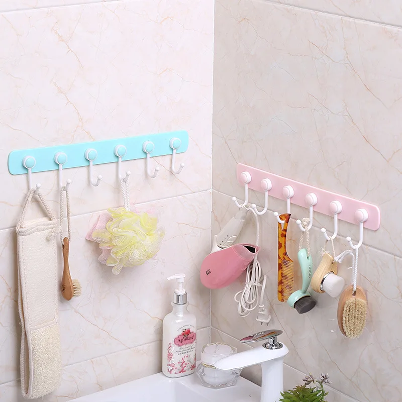 Multifunction Kitchen Storage Hook Holder 6 Hooks Wall Door Holder Hanger Rack For Spoon Scoop Bathroom Kitchen Organizer - Image 4