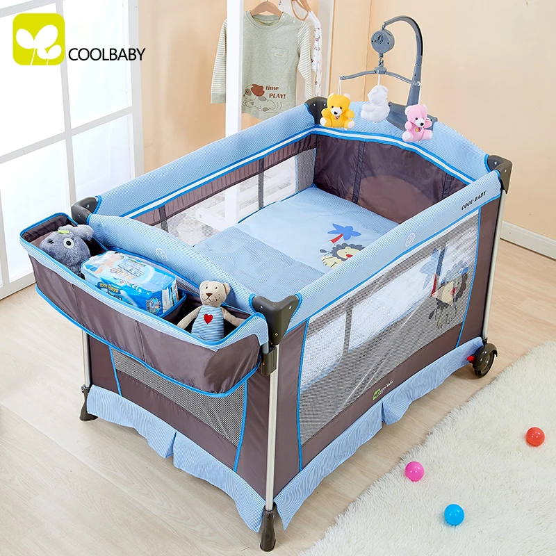 COOLBABY Кроватки Многофункциональный Складной Игра Кровать Портативный с Москитной Сеткой