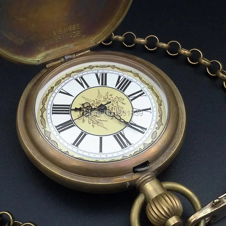 Классический дизайн искусственные Механические карманные часы новинка оптовая