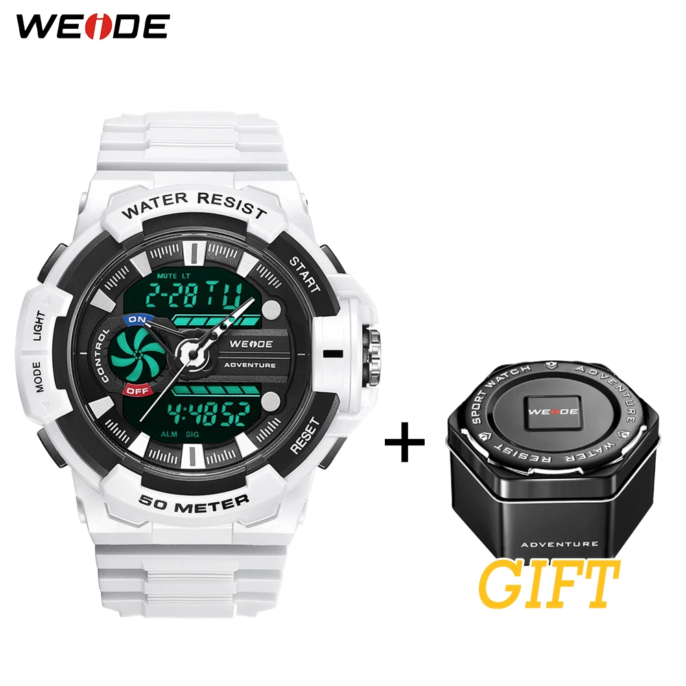 WEIDESports часы для мужчин погружение 50 м цифровой светодиодный армейские s