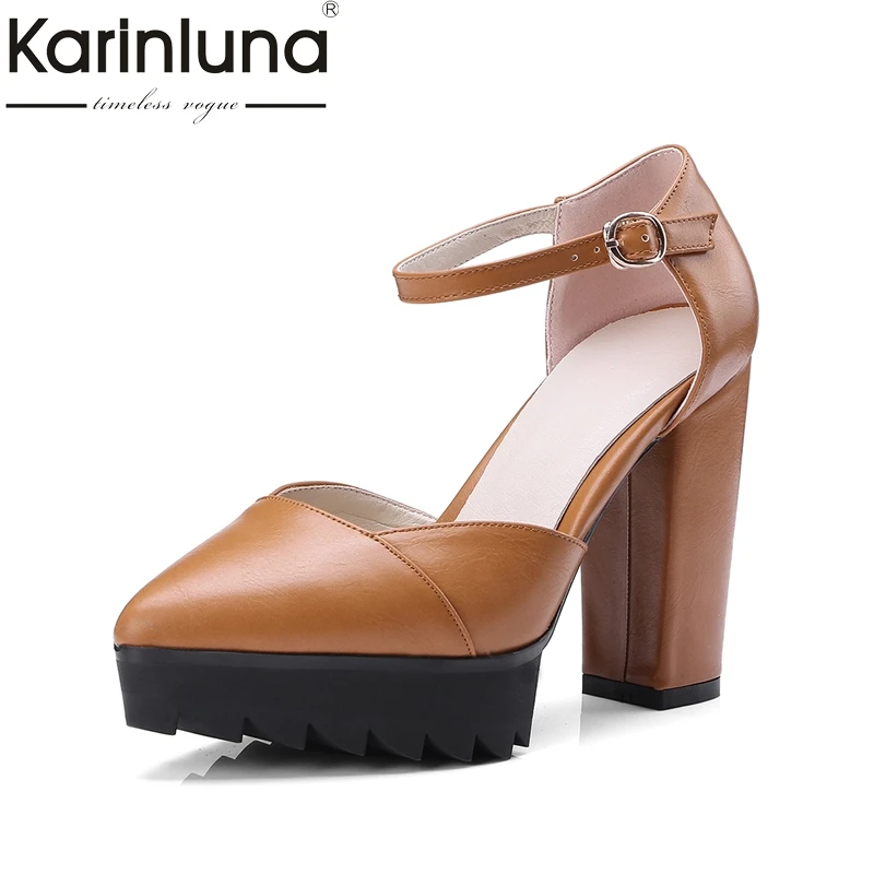 

KarinLuna Big Size 32-42 Brand Shoes Women Sexy Best Quality High Heels Platform Party Wedding Shoes Pumps Woman
