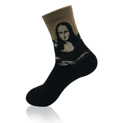 Новые весенние летние модные ретро женские новые индивидуальные художественные Ван Гог Фреска всемирно известная серия масляной живописи мужские носки забавные носки - Цвет: 10