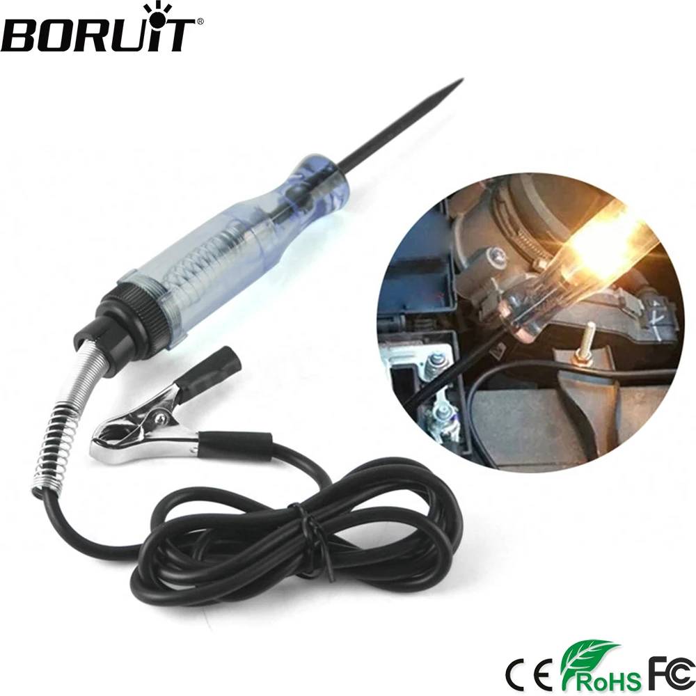 

BORUiT 6V-24V Car Circuit Tester Pen Voltage Electrical Automotive Light Probe Pen Detector Diagnostic Test Tools