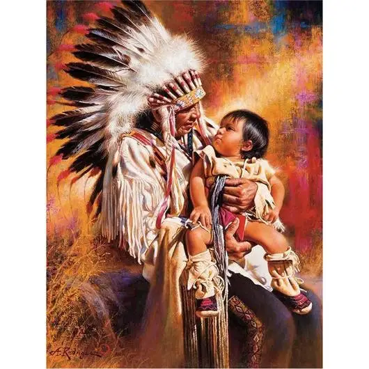 

Indian Chief with Baby Diamond Painting