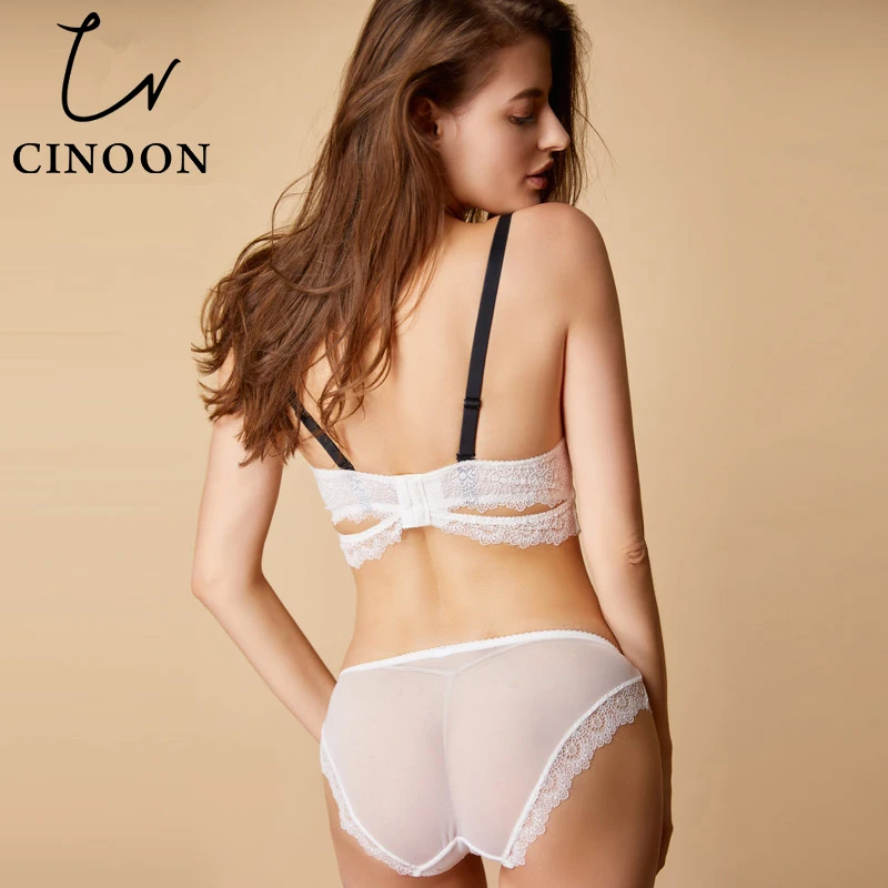 CINOON fashion bra sets sexy push up solid color Underwear Comfortable Brassiere Adjustable Deep V Lingerie set vs bralette set