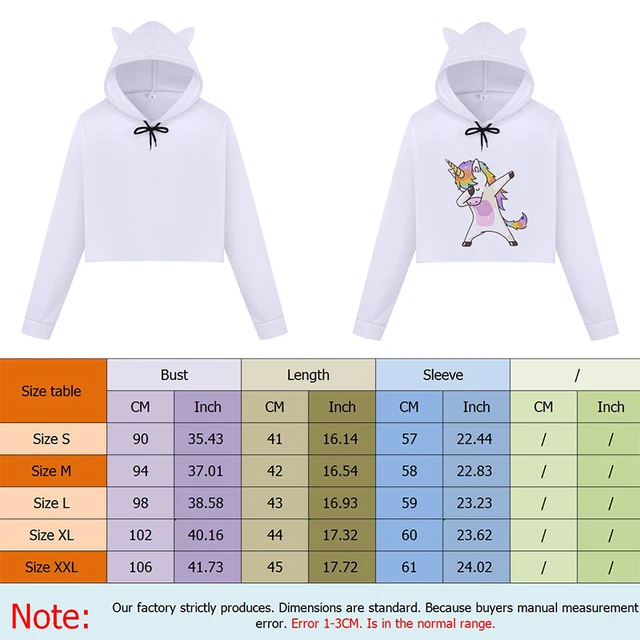 Unicorn crop top hoodie hotsell