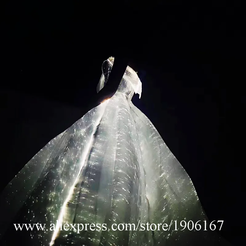 New led fiber-optic wedding dress Fashion photo studio photography wedding dress evening dress luminous clothing2