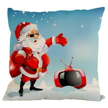 Ouneed, suministros de Navidad, 1 pieza de lino de algodón 45*45 cm, fundas de almohada rectangulares Vintage, funda de almohada de satén, * 30 2017, regalo, triangulación de envío