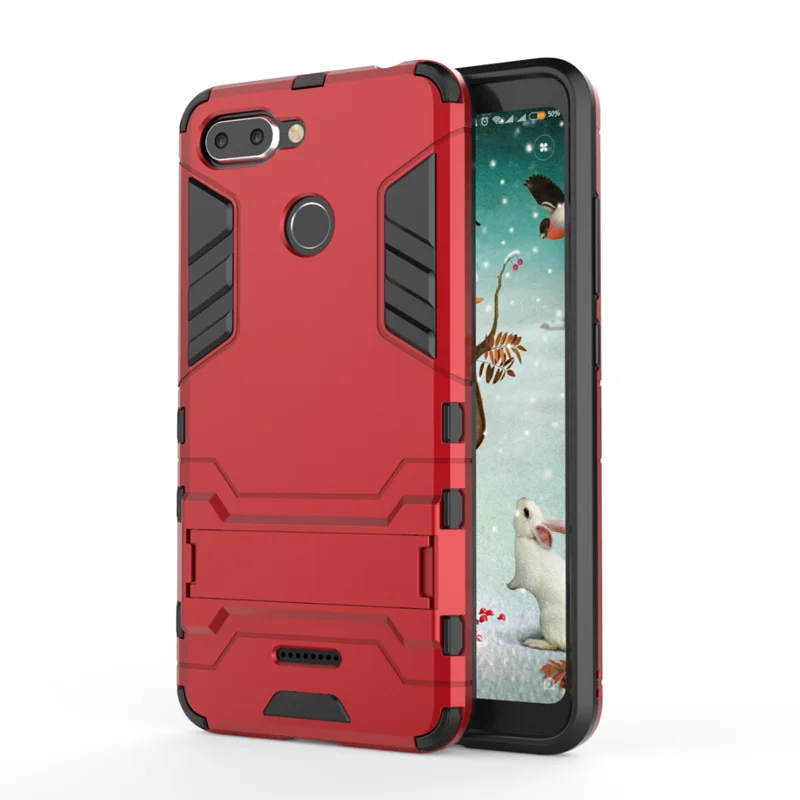 red Для Xiaomi Redmi Note 7 6 5 4 3 Pro Redmi K20 7A 6 Pro 6A S2 5 Plus 4X 4A 5A 4 чехол Гибридный противоударный бронированный чехол - Цвет: red