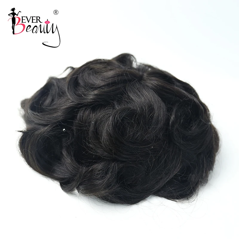 Натуральные мужские волосы Remy 100% европейские натуральные для замены 1B # Color Ever