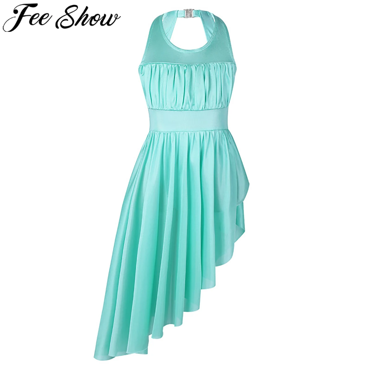 FEESHOW Child Lyrical Dancing Dress Irregular Ballet Tutu Girls Kids Dancewear Gymnastics Leotard Ballerina Party Costumes | Детская