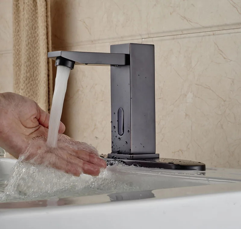 

Wholesale And Retail Free Handle Bath Basin Faucet Oil Rubbed Bronze Automatic Touchless Single Cold Water Faucet