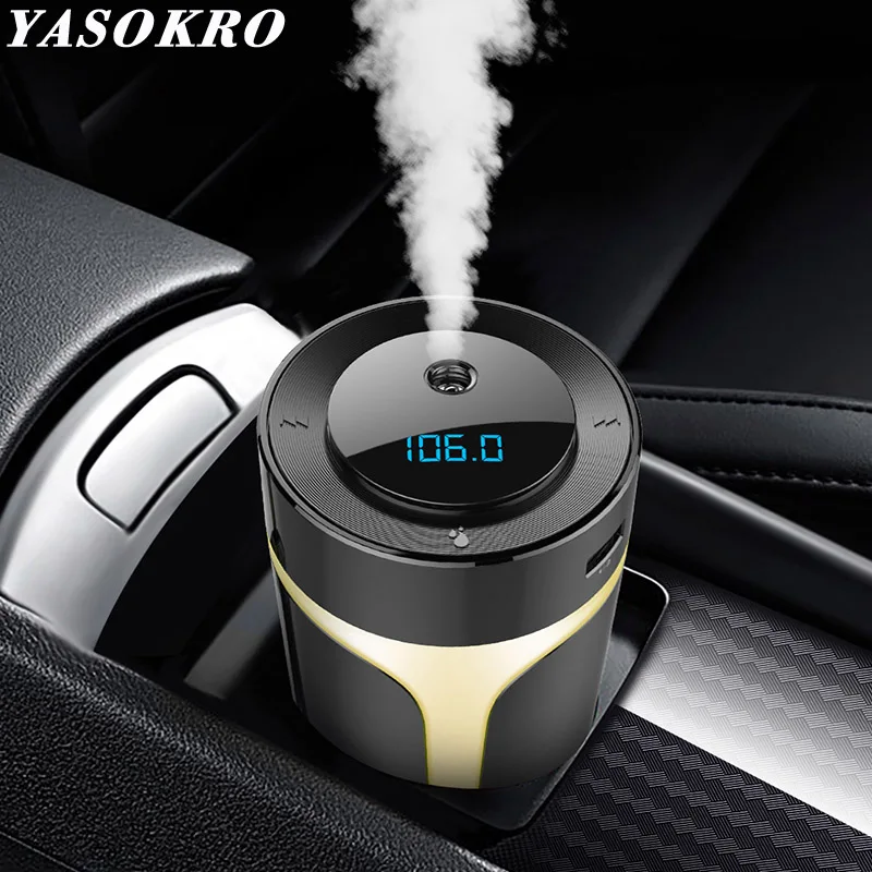 YASOKRO 5V 2.1A Car Multifunction Air Purifier With Dual USB Car Charger FM Transmitter Bluetooth Car Kit AUX for Home Office YASOKRO 5V 2.1A Car Multifunction Air Purifier With Dual USB Car Charger FM Transmitter Bluetooth Car Kit AUX for Home Office