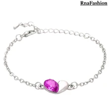 Новое поступление Кристалл Австрия плавающей Талисманы милые сердцу Форма браслет для Обувь для девочек Для женщин Мода Стиль