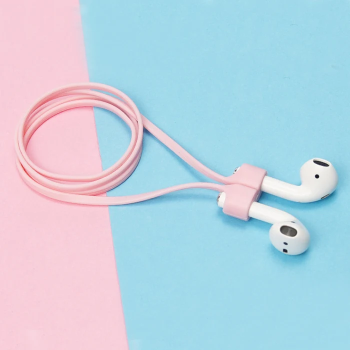 Магнитный силиконовый Заушник для Apple Airpods 2 анти-потеря веревки Защитный Мягкий многоцветный шнур беспроводной наушник - Цвет: pink