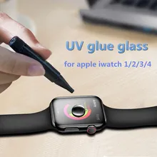 UV Tempered Glass for watch Series 4 full cover 40 44mm glass film for Apple i watch 1 2 3 38 42mm Nano Liquid screen protector