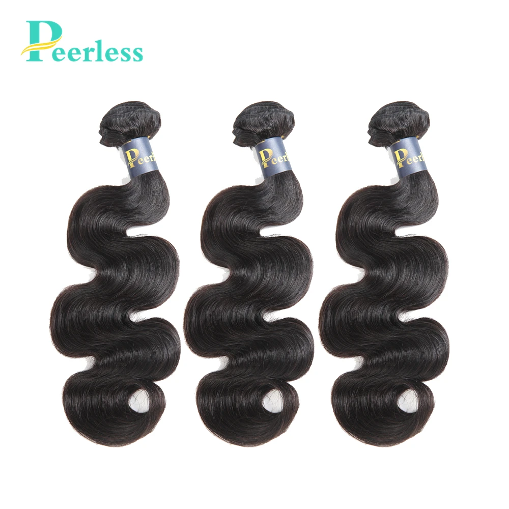 

PEERLESS Virgin Hair Weave Peruvian Body Wave 3 Bundles Natural Color 100% Unprocessed Raw Human Hair Extensions